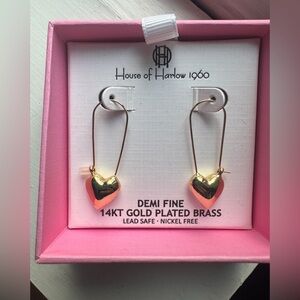 🖤House of Harlow 1960 Gold Heart Drop Earrings - NWT